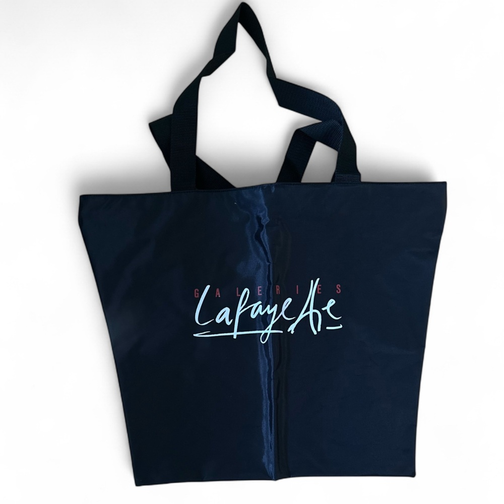 Galeries Lafayette small nylon Tote Bag with zipper closure